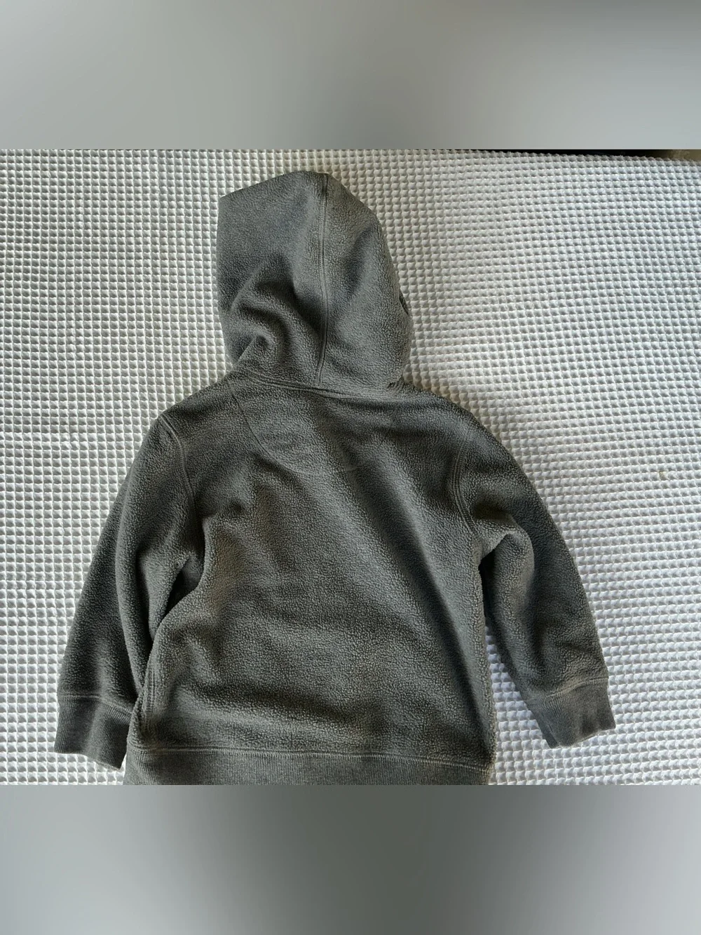 GAP Kids Gray Fleece Zip Hoodie with Maroon Hood Lining
